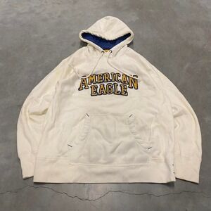 Vintage 90s y2k white spell out  hoodie American eagle size xl